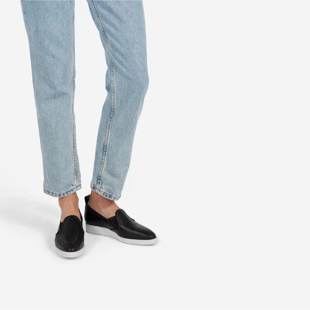 Everlane The Leather Street Shoe in Black New Womens Wedge Loafer - Picture 4 of 13